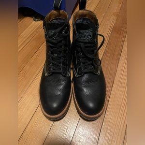 Ralph Lauren Polo Country Cow Suede Army Boots Mens Size 8.5 Black Shoes